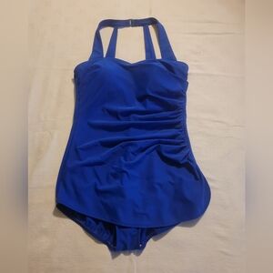 Land's End one piece swimsuit, size 14, royal blue.